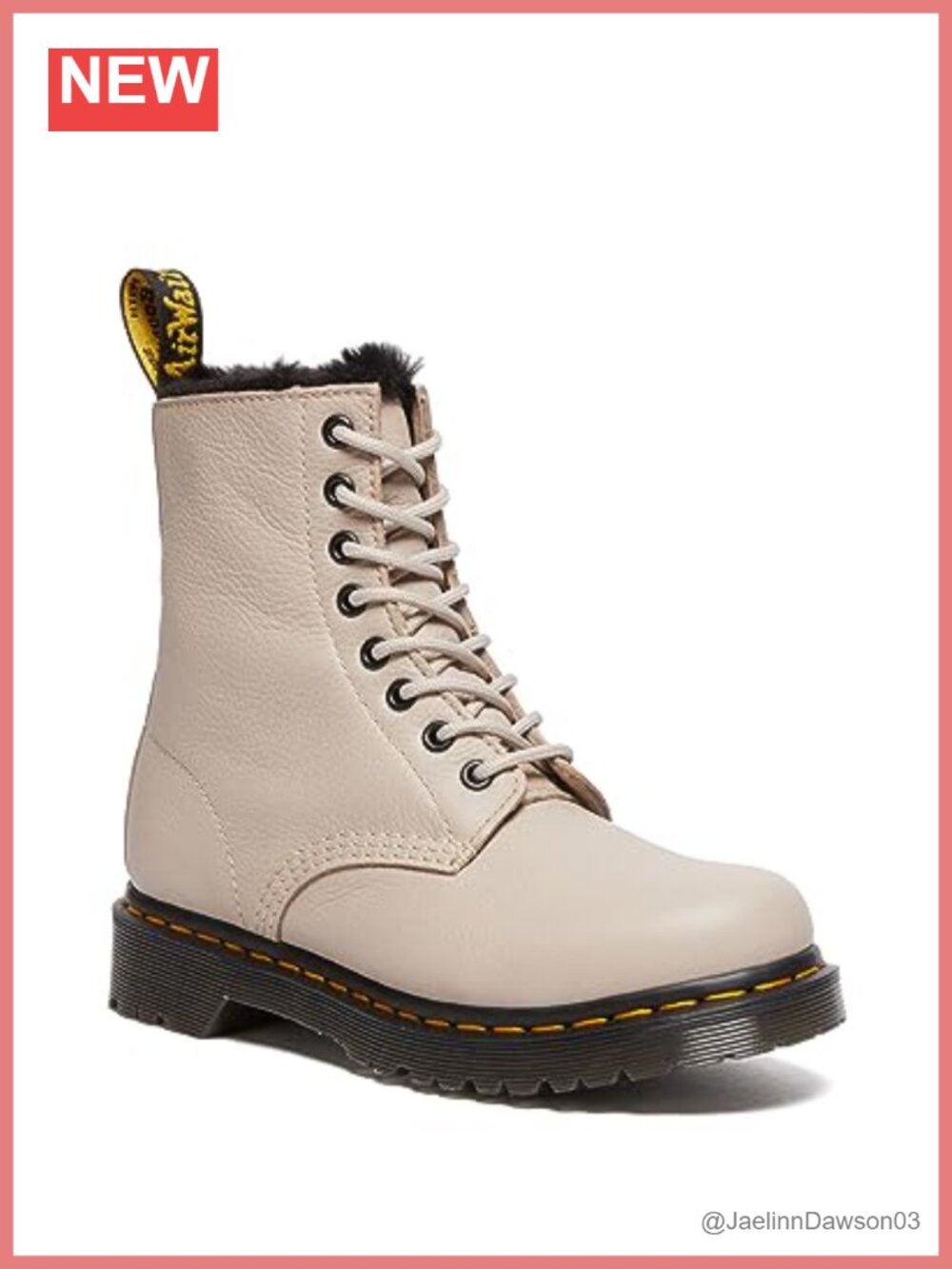Dr. Martens 1460 Serena Faux Fur Lined Ankle Boots Leather Combat Boots
